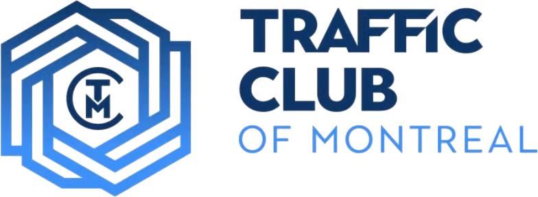 Club Traffic de Montréal-CTM Blue Traffic Club of Montreal logo featuring the letters TCM in a geometric design