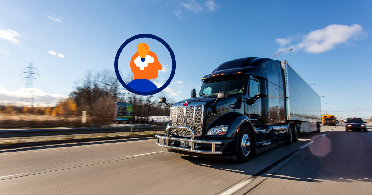 ISAAC Instruments advanced fleet-management technology in action, showcasing a modern semi-truck on the move, representing streamlined operations and driver safety.
