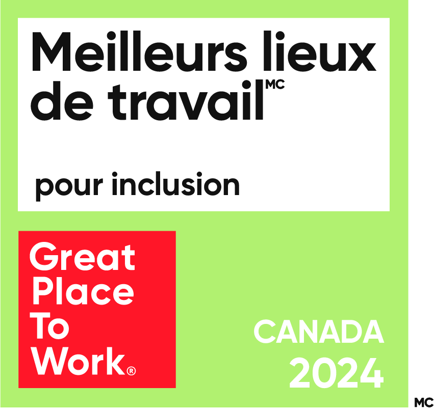 Meilleurs Lieux de Travail pour Inclusion Canada 2024 Badge Meilleurs Lieux de Travail pour Inclusion Canada 2024 badge de Great Place to Work.