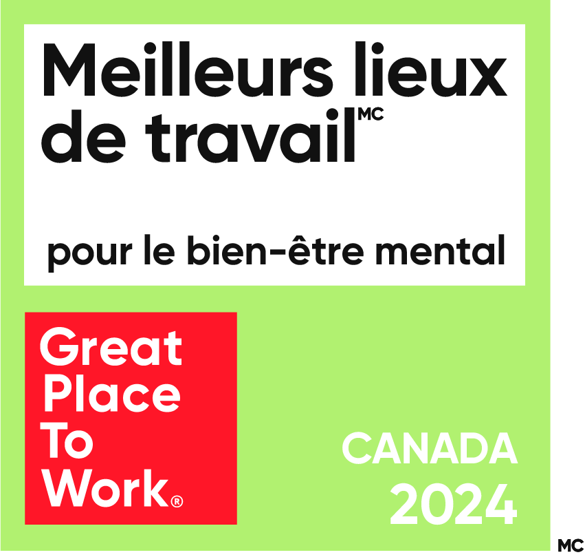 Badge Meilleurs Lieux de Travail pour le Bien-Être Mental Canada 2024 Badge Meilleurs Lieux de Travail pour le Bien-Être Mental Canada 2024 de Great Place to Work.