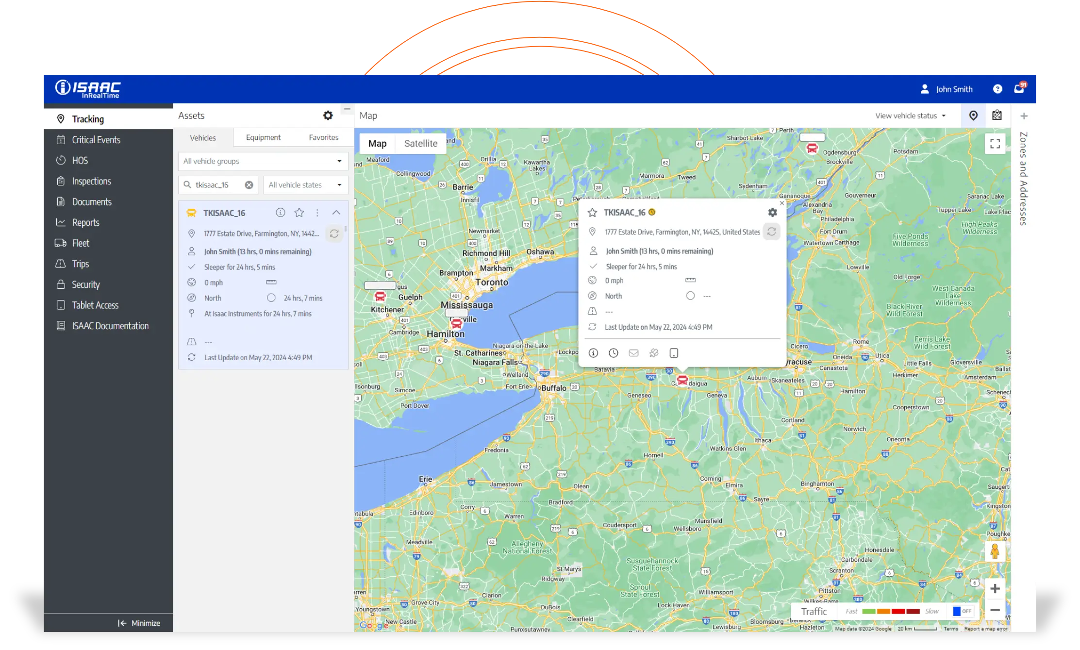 Real-Time Fleet Tracking on Mobile Device Real-time fleet tracking on a mobile device using ISAAC’s software.