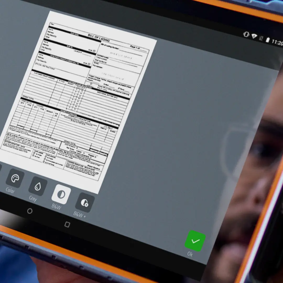 ISAAC Scan: Blurriness Detection for Clear Document Capture Bluriness detection feature of ISAAC Scan on a rugged tablet