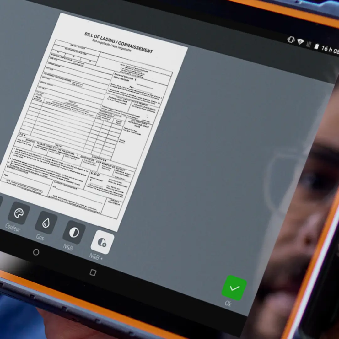 ISAAC Scan : Détection de flou pour des documents nets Fonction de détection de flou de l'ISAAC Scan sur une tablette robuste