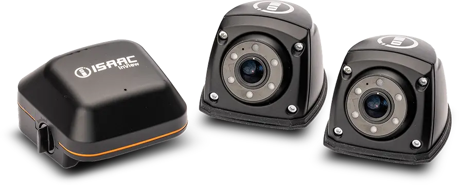 ISAAC InView AI Forward-Facing and Side Cameras ISAAC InView forward-facing and side-view AI-powered cameras for commercial truck fleets