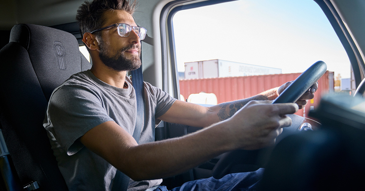 Commercial truck driver at the wheel representing short-haul compliance operations