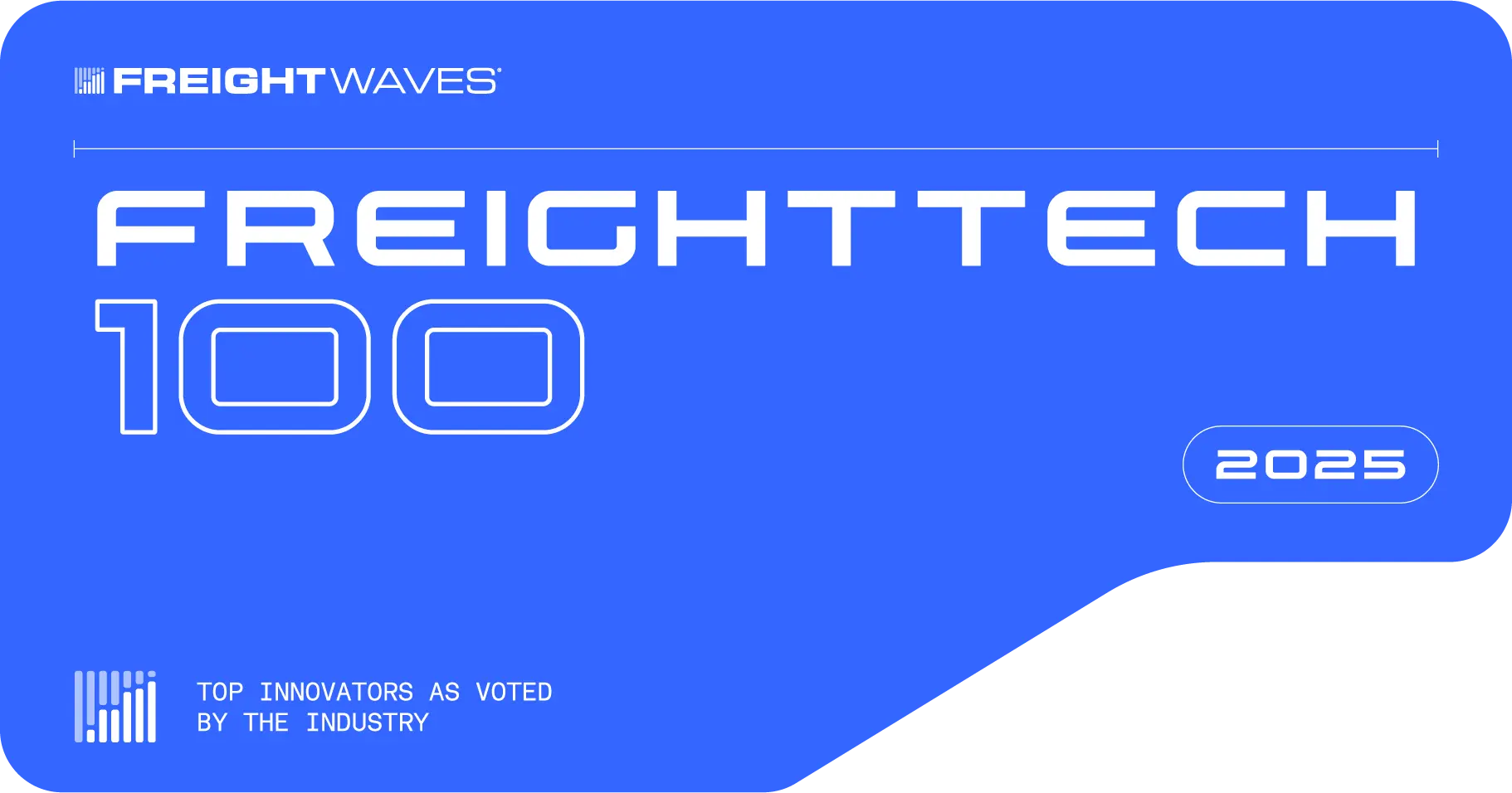 FreightWaves FreightTech 100 2025 award badge recognizing ISAAC Instruments among the top freight technology innovators.