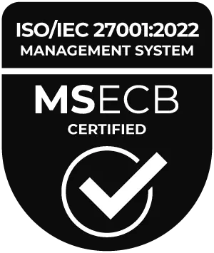 ISO/IEC 27001:2022 Management System MSECB Certified badge