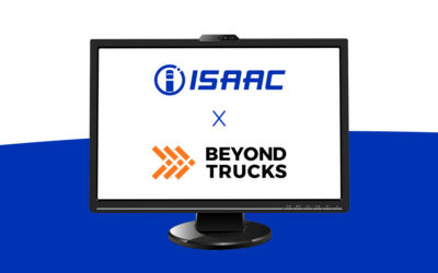 Thumbnail graphic announcing the pre-built API integration between the BeyondTrucks AI-powered TMS and the ISAAC Instruments telematics platform.