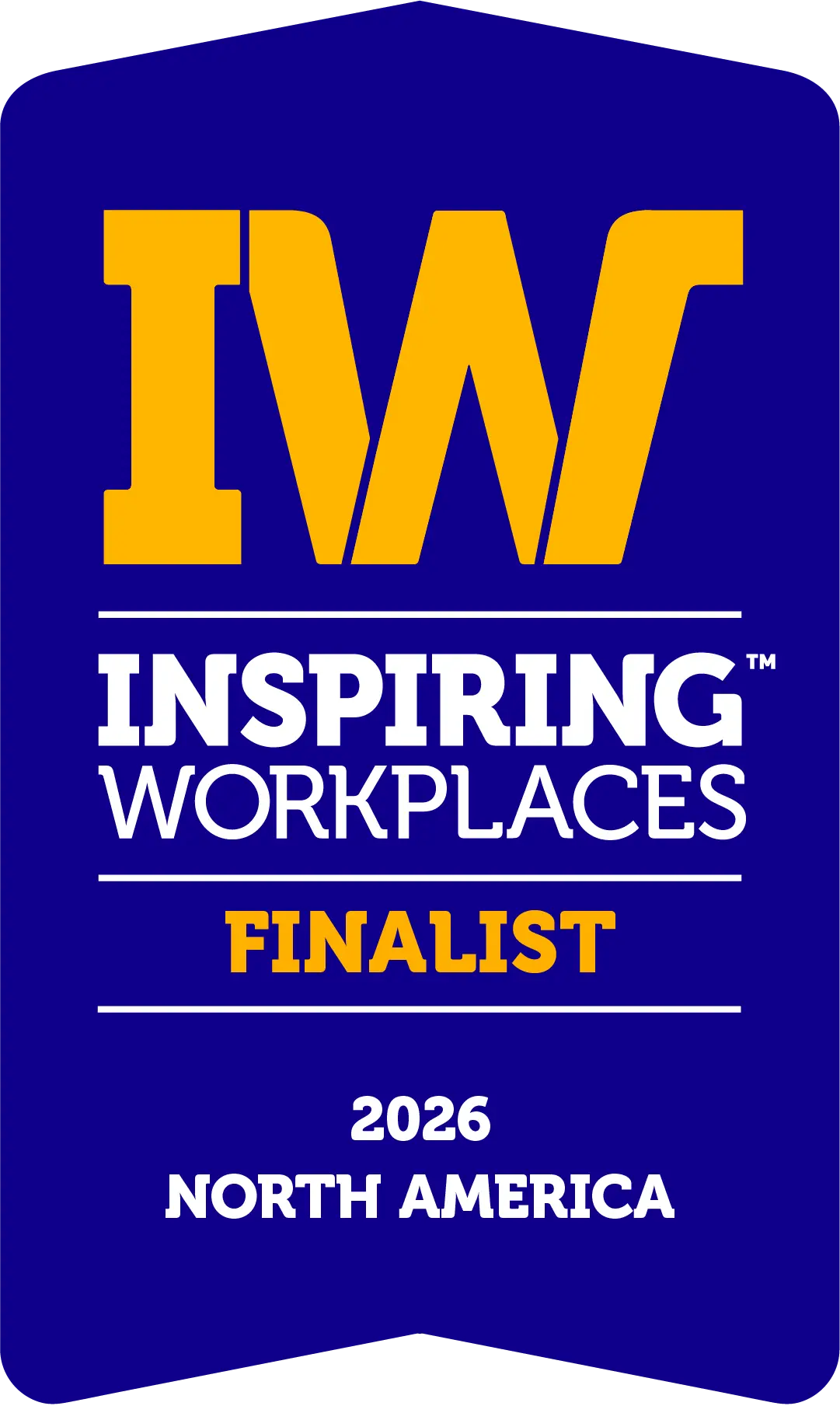 Insigne de finaliste 2026 d'Inspiring Workplaces Amérique du Nord décerné à ISAAC Instruments.